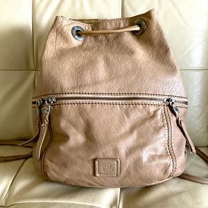 The Sak Camino Taupe Leather Backpack Purse Hobo Convertible Bag